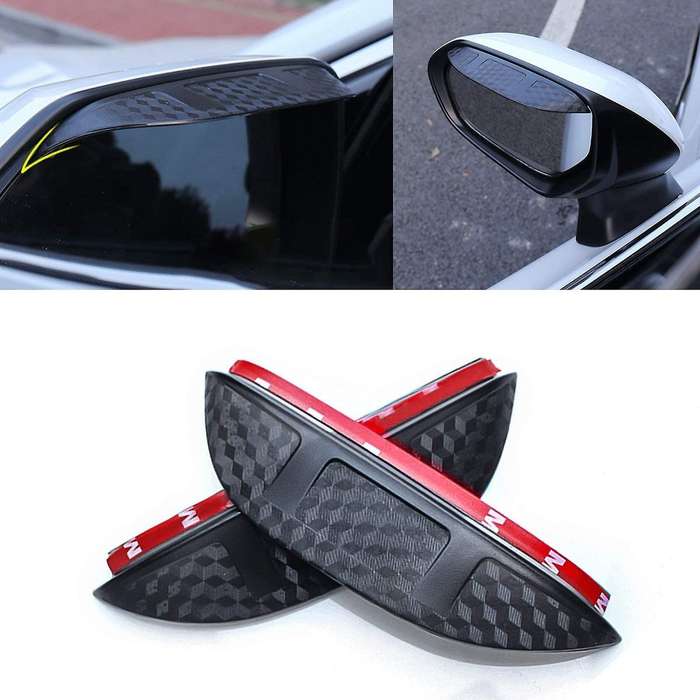 Rearview Mirror Rain Eyebrow Cover Trim for Toyota Land Cruiser 16-20