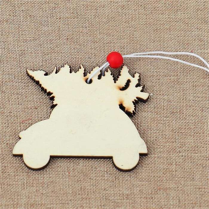 Christmas Tree Hanging Decorations Wooden Car Appearance Pendants