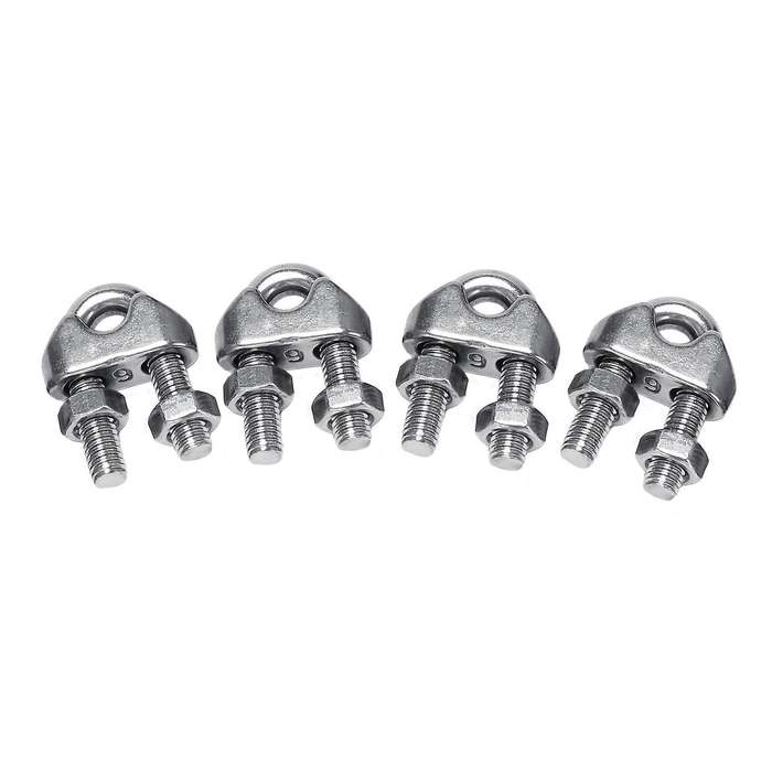 M6 1/4 Inch U-shape Bolt Saddle Clamps Cable Wire Rope Clips 4 Pcs