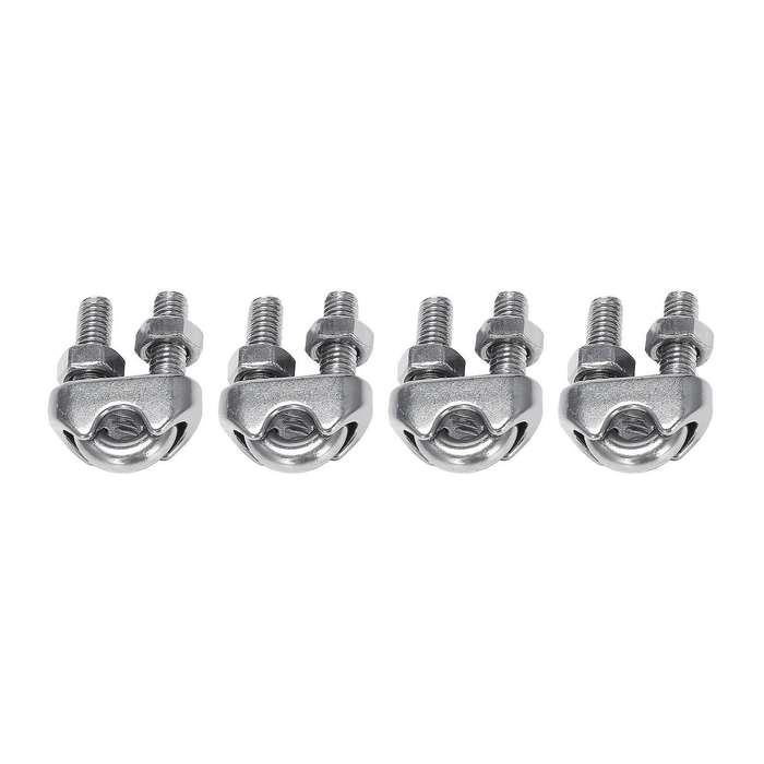 M6 1/4 Inch U-shape Bolt Saddle Clamps Cable Wire Rope Clips 4 Pcs