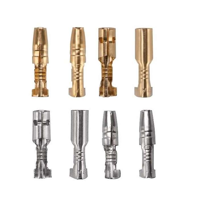 200pcs 3.9mm Brass Male and Female Terminals Wire Connector Silver