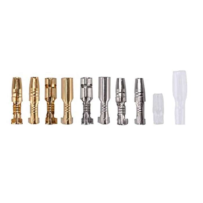 200pcs 3.9mm Brass Male and Female Terminals Wire Connector Silver