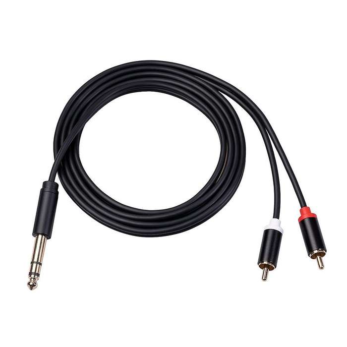 Rca Cable 6.35mm Male to 2 Rca Adapter Y Splitter Rca Cable -3 Meter