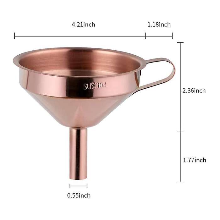 Stainless Steel Funnel with Detachable Filter for Canning -rose Gold