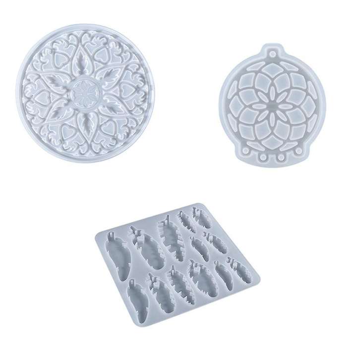 3pcs Diy Crystal Epoxy Mould Hanging Wall Decoration Silicone Mould C