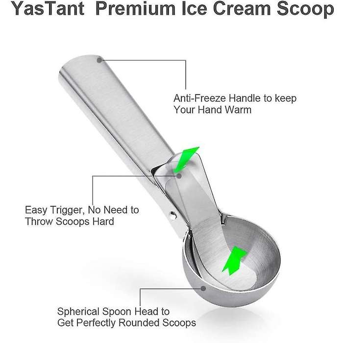 Stainless Steel Ice Cream Scoop, Cookie Scoop with Antifreeze Handle