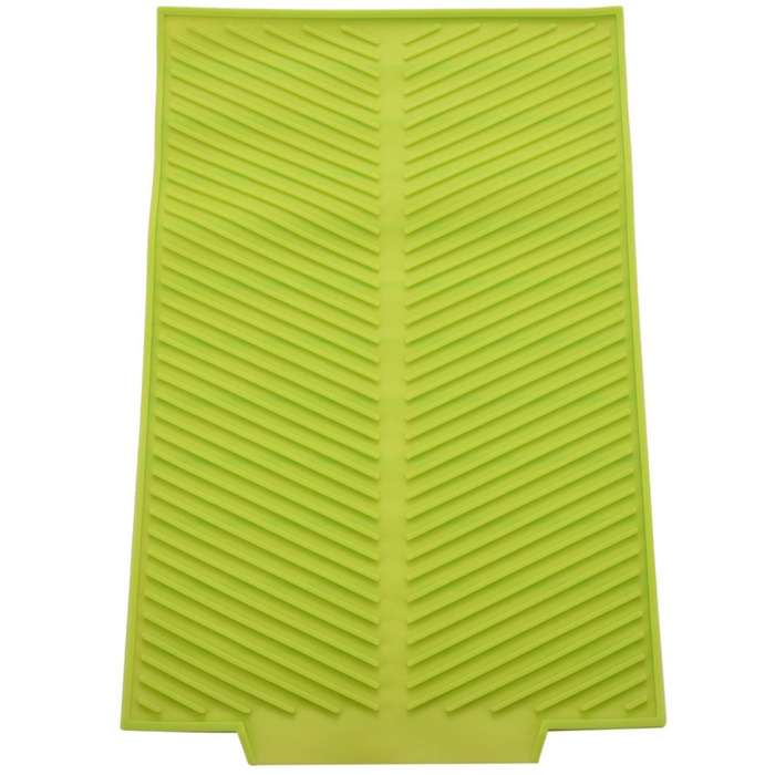 Silicone Dish Drying Mat Flume Folding Draining Mat,rectangle Green