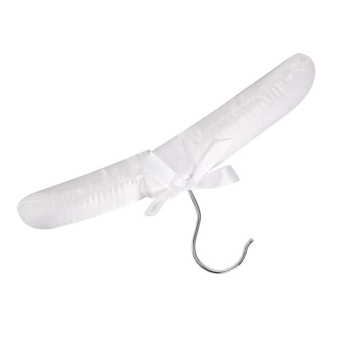 5pcs Luxury Satin-padded Children's Clothes Kids' Cloth Hook Hanger Wardrobe Organiser--white