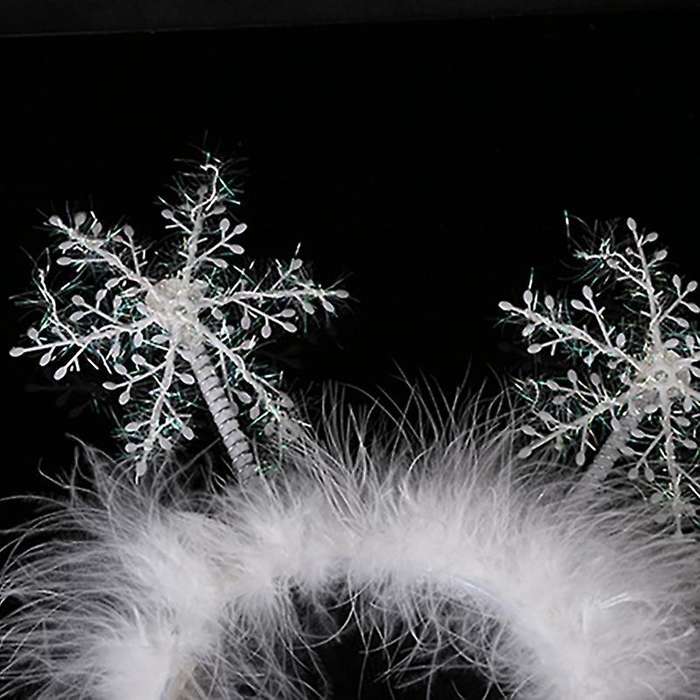 6pcs Christmas Ornaments Christmas Headdress Snowflake Headband White