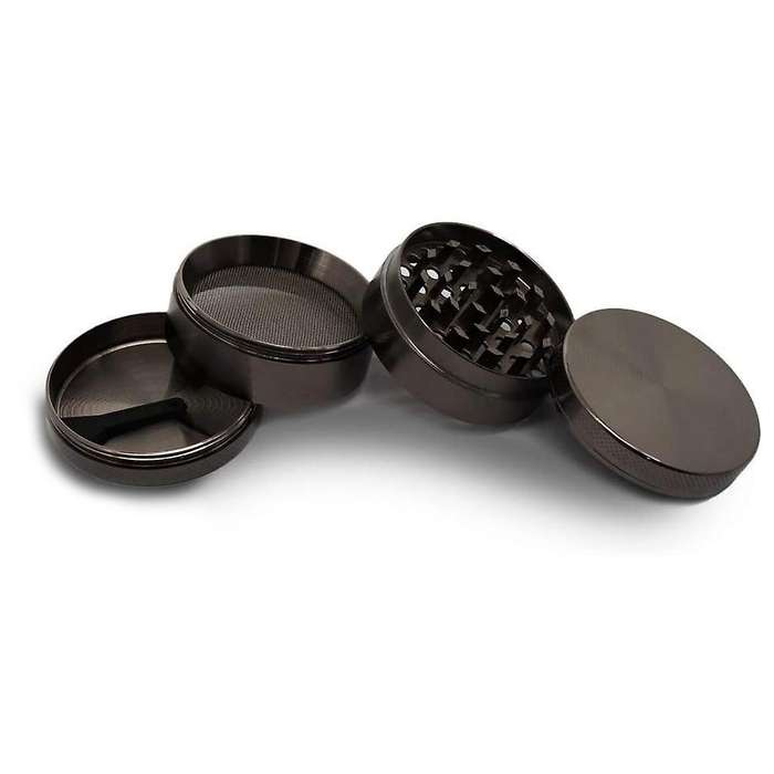 4-layer Spice Herb Grinder Zinc Alloy with Pollen Collector -gray