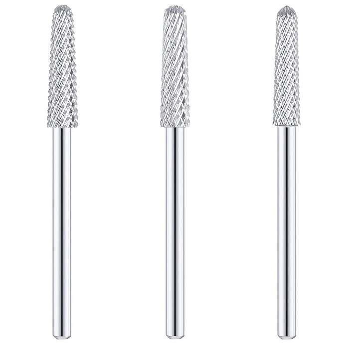 3 Pcs Nail Drill Bits Cone Shape Carbide for Manicure Pedicure Tools