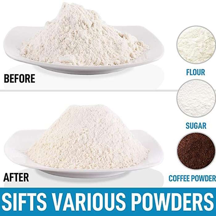 3 Cup Stainless Steel Flour Sifter - Hand Crank Flour Sifte