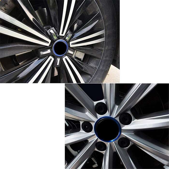 Wheel Hub Logo Ring Cover Trim for Jetta Golf Passat (blue) -4pcs