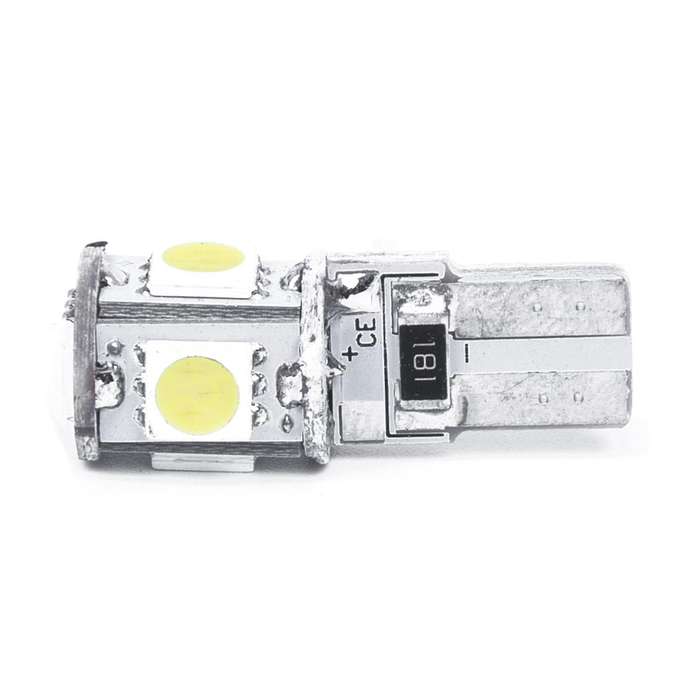 2x Ampoule 5 Led Smd W5w T10 Blanc Xenon Veilleuse Lumiere Voiture