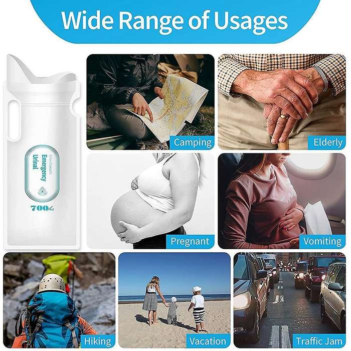 8pcs Disposable Urine Bags, 700ml Urine Bags for Man, Women