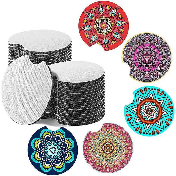 36 Pieces Sublimation Blanks Coaster 6.5 Inches White Blank Neoprene