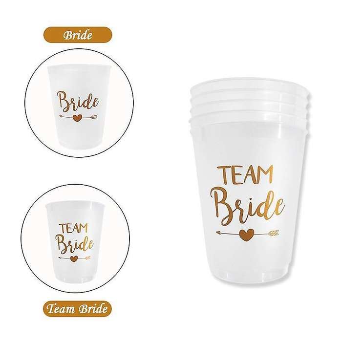 12pcs Team Bride Plastic Cup Hen Party Translucent Cups Set