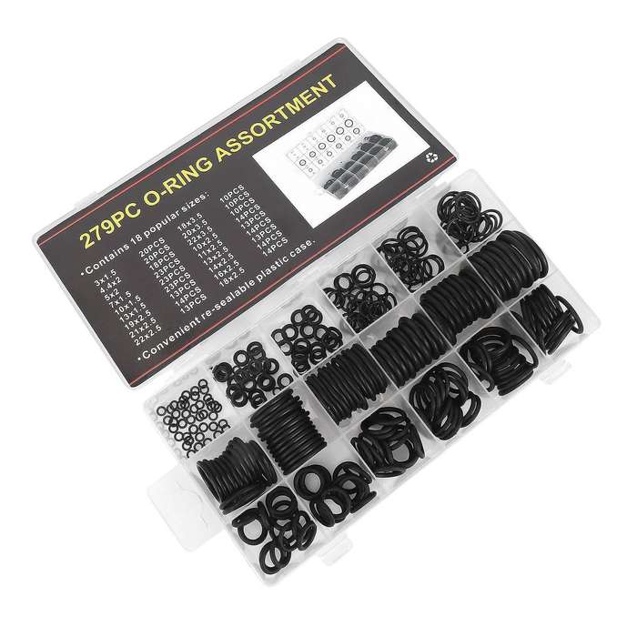 279 Pcs Rubber O-ring Gasket Ring Assortment Kits