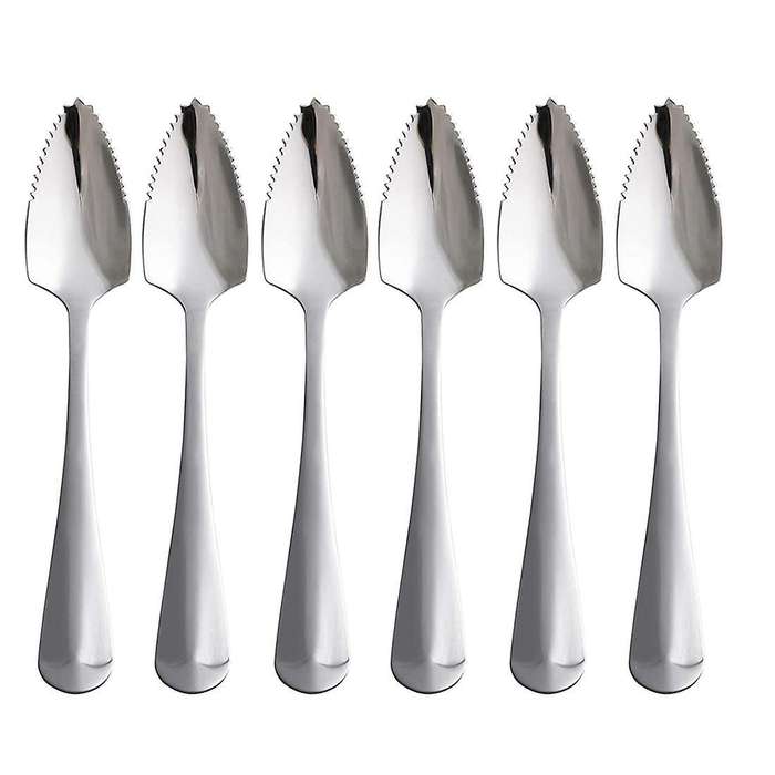 6-piece Set Of Stainless Steel Spoon Serrated Grapefruit Tableware