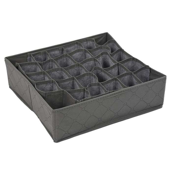 30 Cell Bamboo Charcoal Underwear Bar Ties Socks Drawer Closet Organizer Storage Box