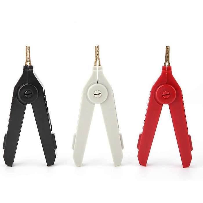 3pcs Lcr Kelvin Test Clip 20a Gold Plating Copper Alligator Clamps