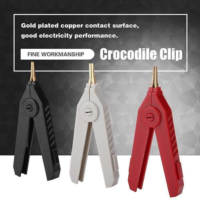 3pcs Lcr Kelvin Test Clip 20a Gold Plating Copper Alligator Clamps