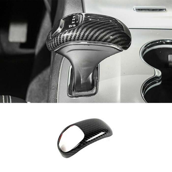 Carbon Fiber Gear Shift Knob Shifter Lever Cover Trim Decoration
