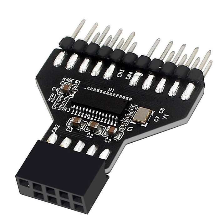9pin Header Splitter Male 1 to 2 Female Extension Cable Connector