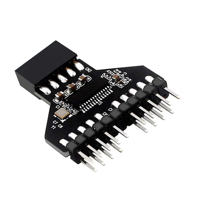 9pin Header Splitter Male 1 to 2 Female Extension Cable Connector
