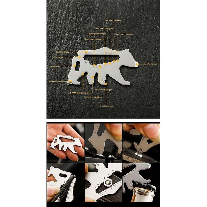 22-in-1 Snowflake Multitool with Multitool Card Wrench Gift for Men B