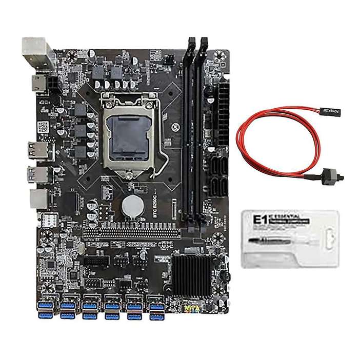 B250c Mining Motherboard with Thermal Grease+switch Cable Lga1151