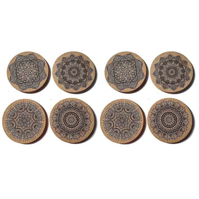 Extra Thick Cork Coasters with Holder,farmhouse Coasters for Coffee