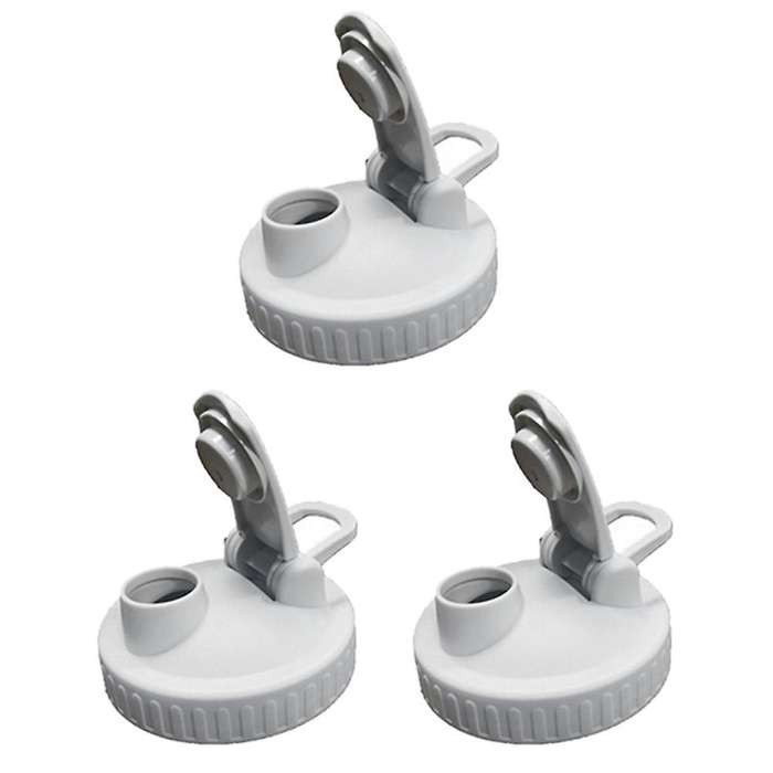 3 Pcs Leak-proof Flip-top Lid for Wide Mouth Mason Jar (without Jar )