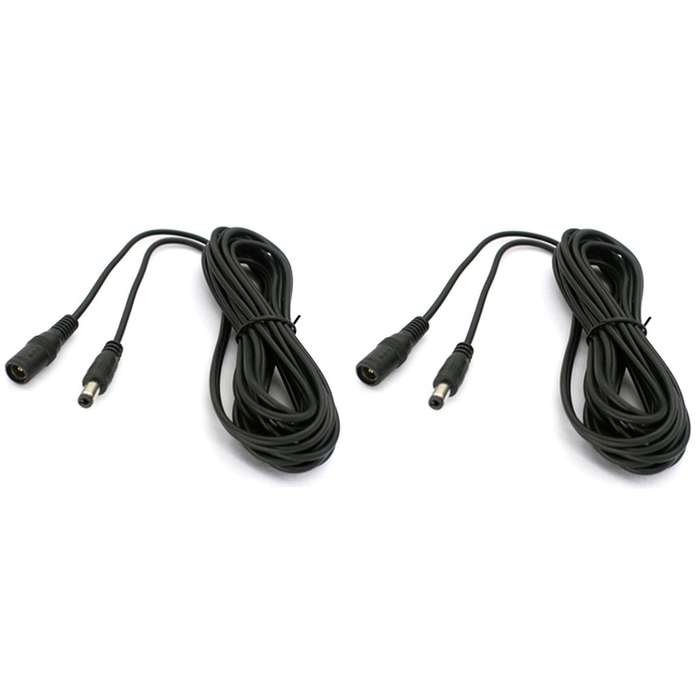 2 Pcs Dc Power Extension Cable 5.5x2.1mm 5v/12v/24v Led Strip 5 Meter