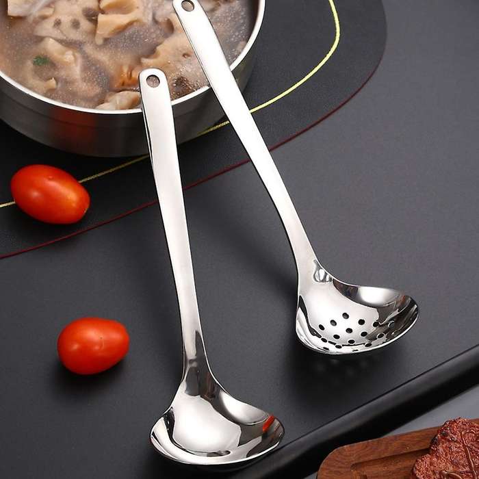 Kitchen Tools Stainless Steel Soup Spoon and Colander Scoop Filter