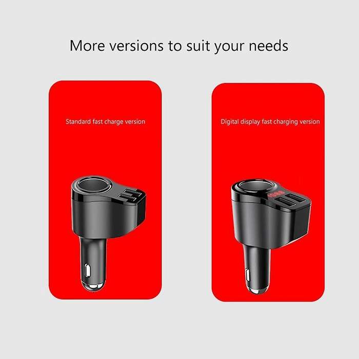 Car Charger Splitter 12v-24v Socket Power with Led Digital Display