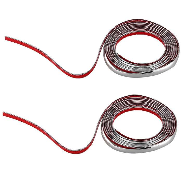 3m Silver Car Grille Exterior Chrome Styling Moulding Trim Strip 12mm