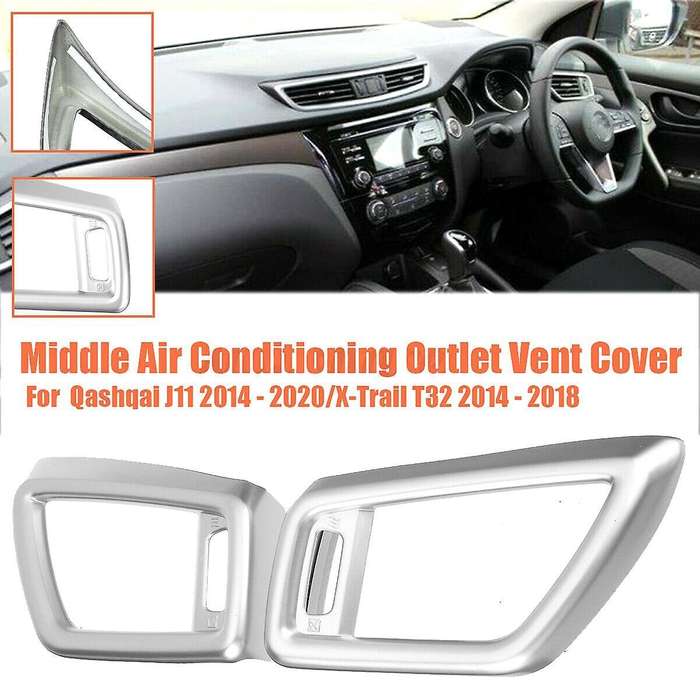 Ac Vent Left Right Outlet Cover for Nissan Qashqai J11 14-20 Silver