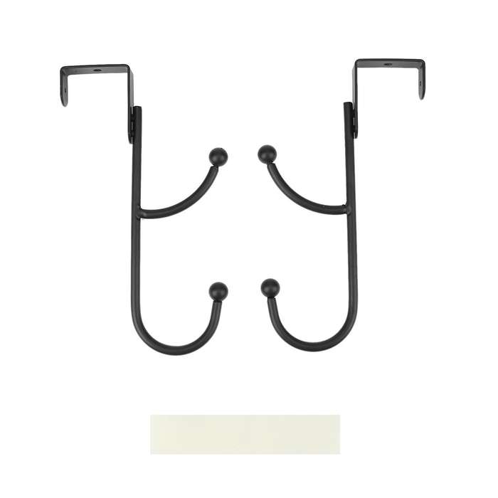 2pcs Decorative Over Door Double Hook for Coats,hoodies,hats,scarves