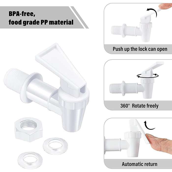4 Pcs Cooler Faucet Water Bottle Jug, Dispenser Tap Set, Reusable B