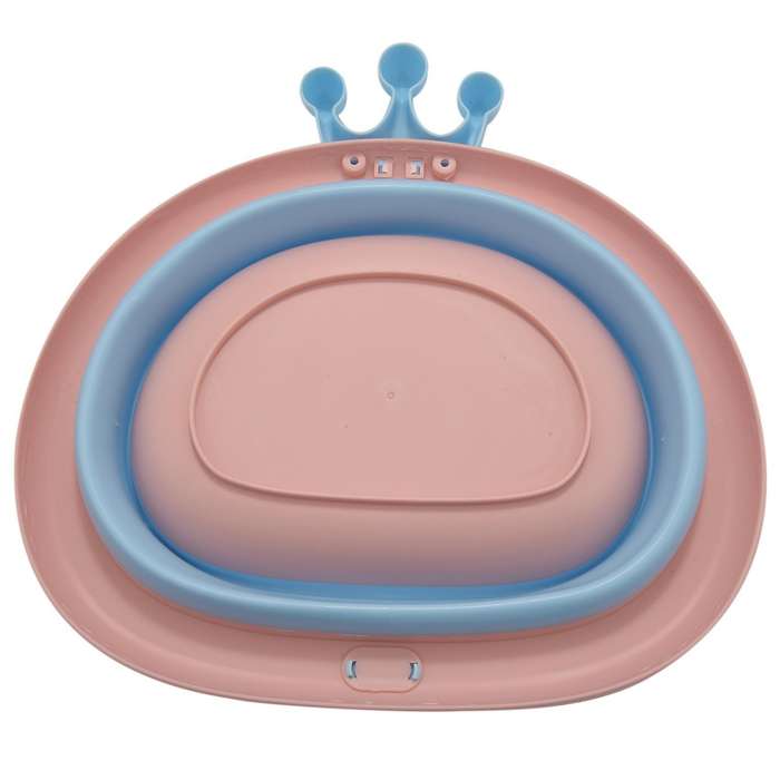 Newborn Baby Foldable Bath Tub Baby Shower Tubs Face Basin Blue