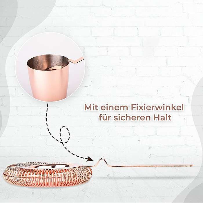 Cocktail Strainer Fits Shakers High Quality Bar Accessories Rose Gold