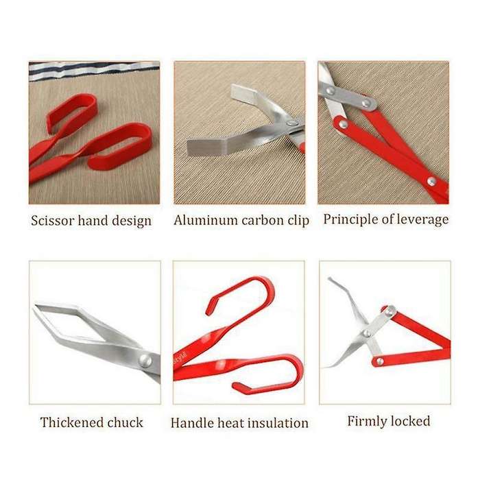 Bbq Charcoal Tong Barbecue Carbon Clamp Aluminum Plier Clip 50.8cm