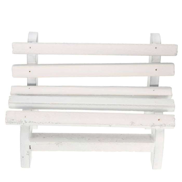 Miniature Landscape Diy Craft Garden Decor Wooden Chair Bench White