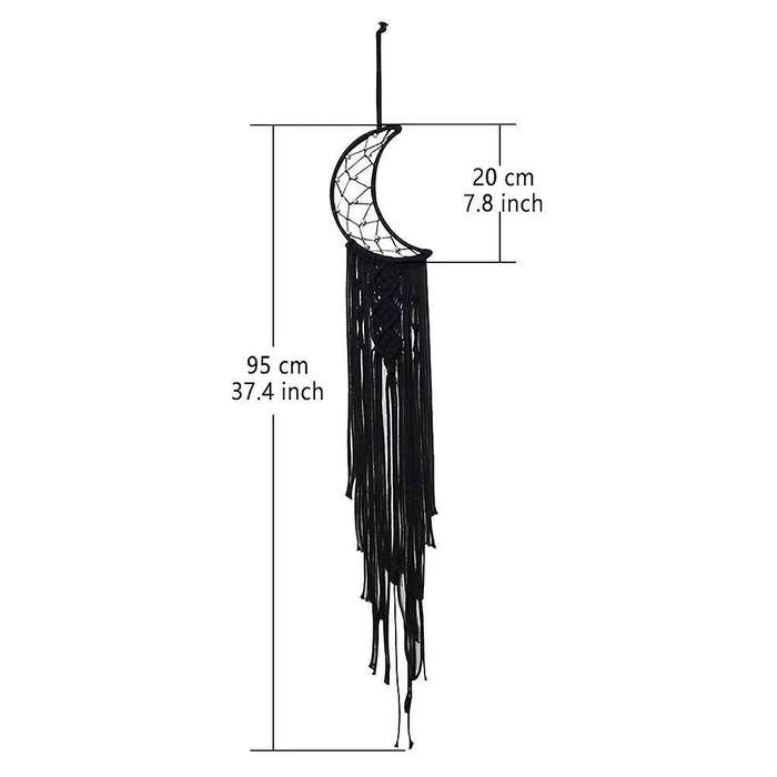 Macrame Boho Black Moon Dream Catcher,nursery Decor Finds Wall Decor