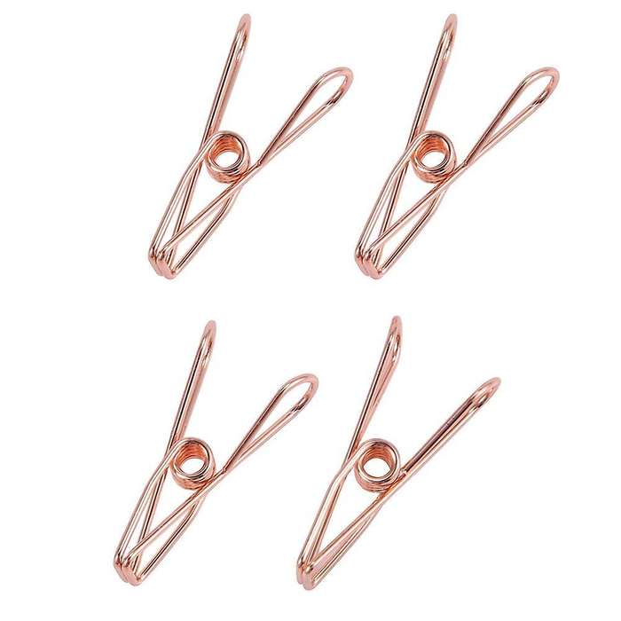 Pack Of 25 Rose Gold Small Metal Clips - Multi-purpose Clothesline