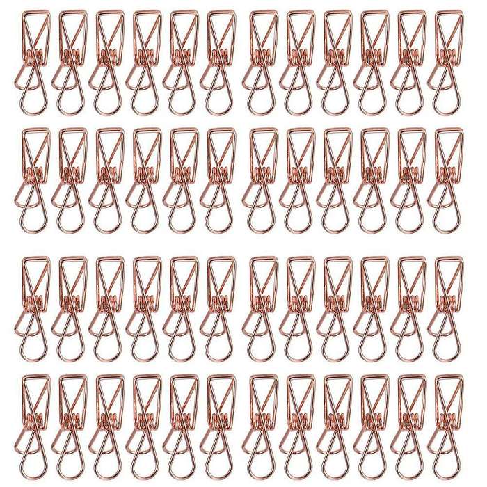 Pack Of 25 Rose Gold Small Metal Clips - Multi-purpose Clothesline