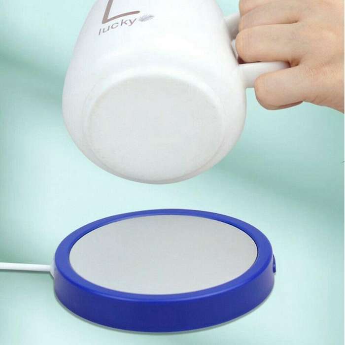 10w Cup Heater Coaster for Tea Mug Pad Rechargeable Usb Warmer -blue