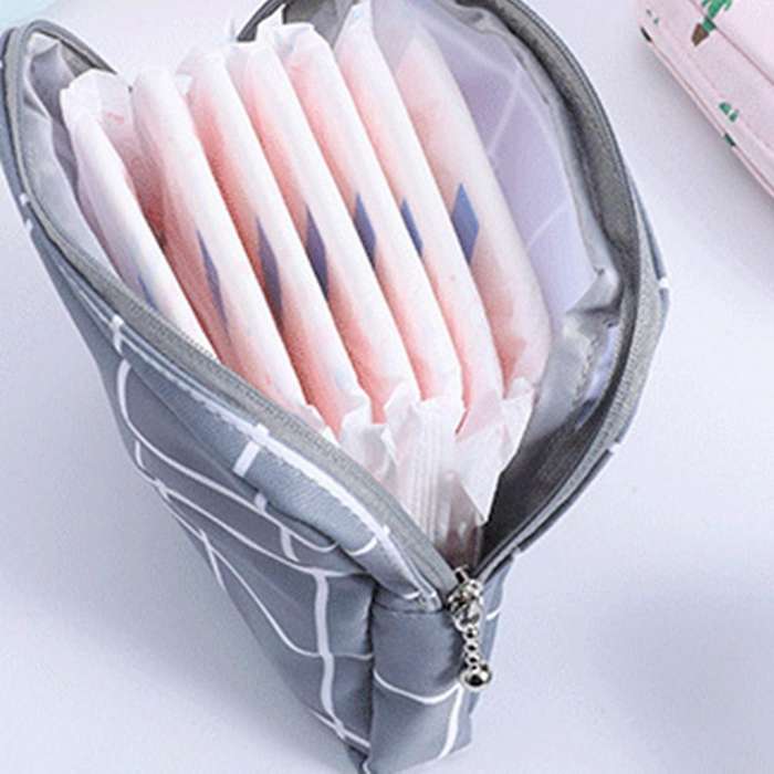 Girl Portable Aunt Towel Storage Bag Cotton Sanitary Napkin Bag B