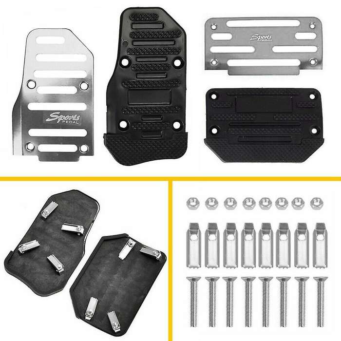 2x Non-slip Automatic Gas Brake Foot Pedal Car Accessories Silver